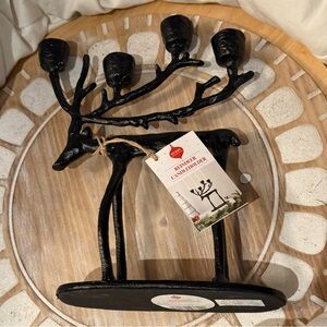New Merry moments Stag Sculpted Reindeer Centerpiece Candleholder New 🦌